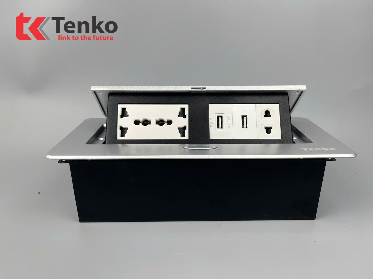 ổ cắm âm bàn TENKO TK-AS06DN màu bạc