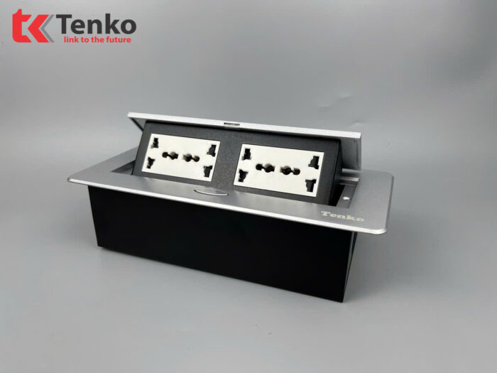 ổ cắm âm bàn TENKO TK-AS06DN màu bạc
