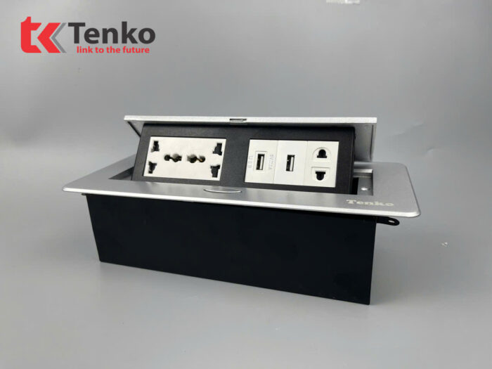 ổ cắm âm bàn TENKO TK-AS06DN màu bạc