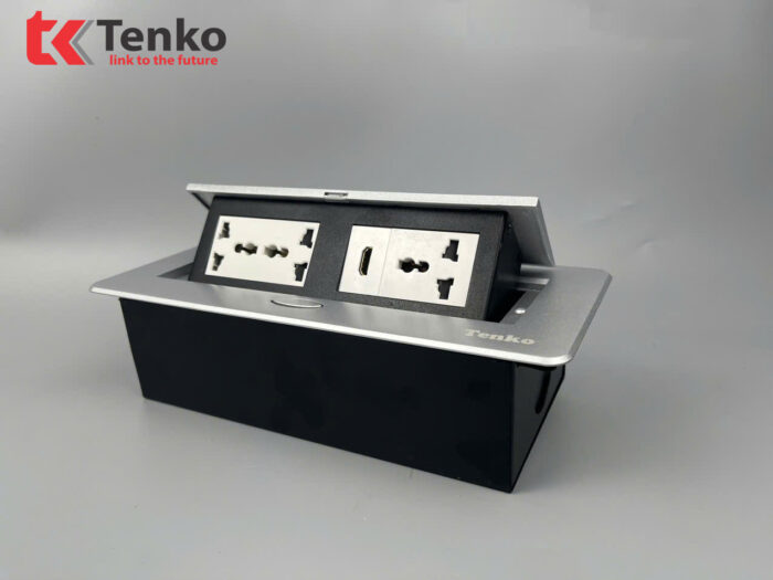 ổ cắm âm bàn TENKO TK-AS06DN màu bạc