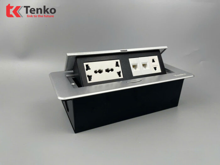 ổ cắm âm bàn TENKO TK-AS06DN màu bạc