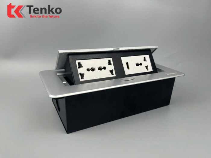 ổ cắm âm bàn TENKO TK-AS06DN màu bạc