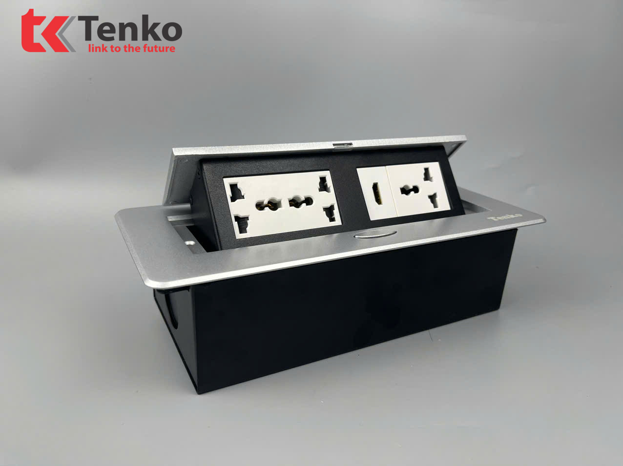 ổ cắm âm bàn TENKO TK-AS06DN màu bạc