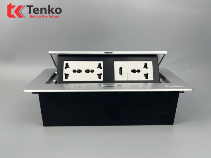 ổ cắm âm bàn TENKO TK-AS06DN màu bạc