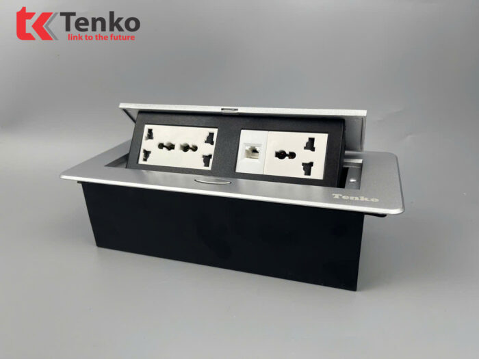 ổ cắm âm bàn TENKO TK-AS06DN màu bạc