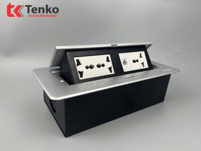 ổ cắm âm bàn TENKO TK-AS06DN màu bạc