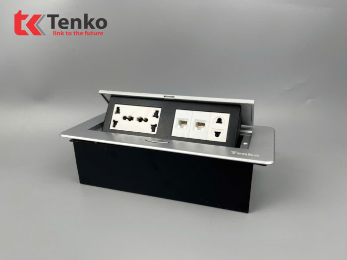 ổ cắm âm bàn TENKO TK-AS06DN màu bạc