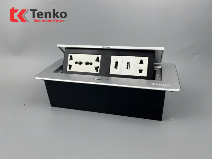 ổ cắm âm bàn TENKO TK-AS06DN màu bạc