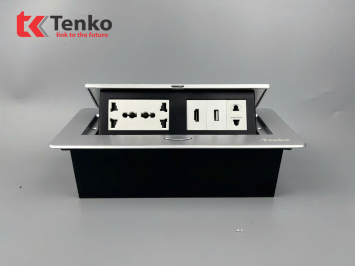 ổ cắm âm bàn TENKO TK-AS06DN màu bạc