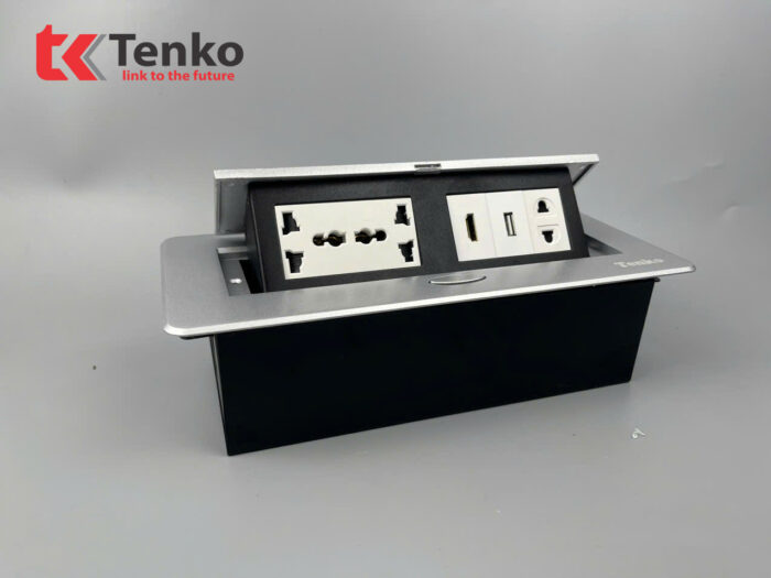 ổ cắm âm bàn TENKO TK-AS06DN màu bạc
