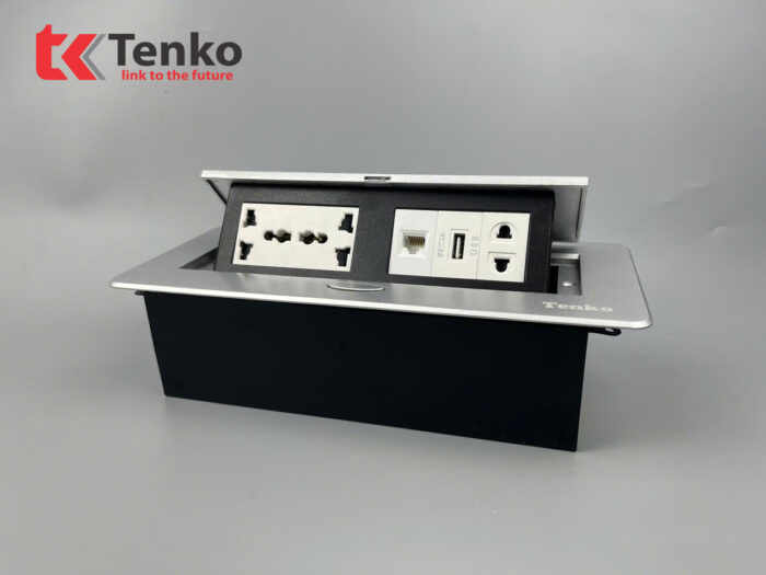 ổ cắm âm bàn TENKO TK-AS06DN màu bạc