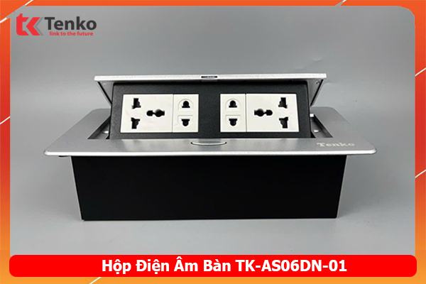 ổ cắm âm bàn TENKO TK-AS06DN màu bạc
