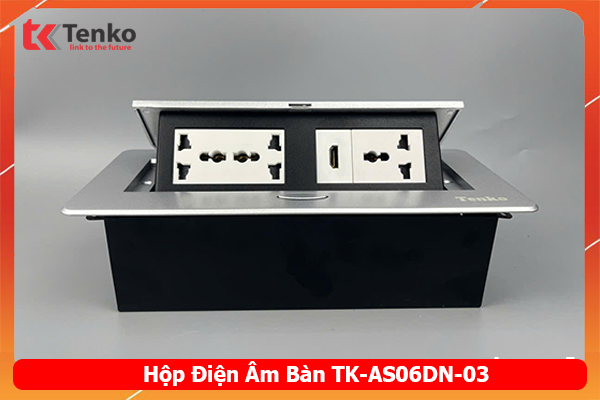 ổ cắm âm bàn TENKO TK-AS06DN màu bạc
